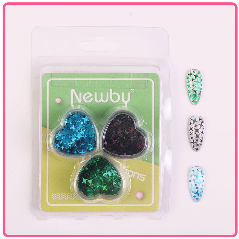 Arte de uñas Aurora mariposa lentejuelas irregulares láser corazón lentejuelas brillo de uñas color mágico accesorios de joyería en caja