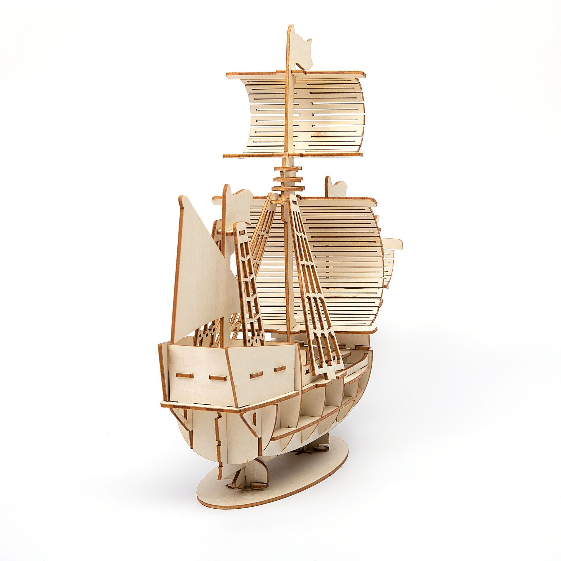 Rompecabezas tridimensional barco hecho a mano diy montaje de madera decoración modelo infantil pequeño juguete montaje de madera