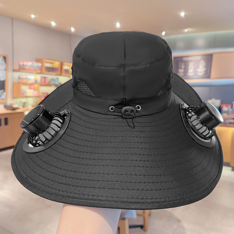 スポット迷彩ソーラーダブルファンキャップ強風漁師帽子夏の屋外登山釣り日よけ帽子|undefined
