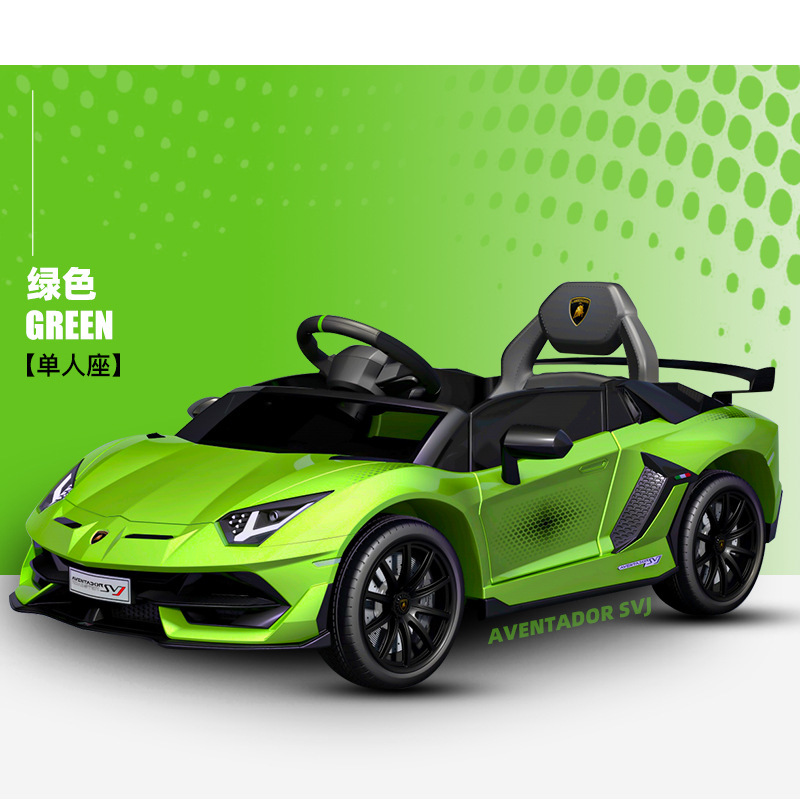 Coche eléctrico de los nuevos niños doble unidad recargable solo sentado coche deportivo de juguete de control remoto Lanbo columpio niños y niñas