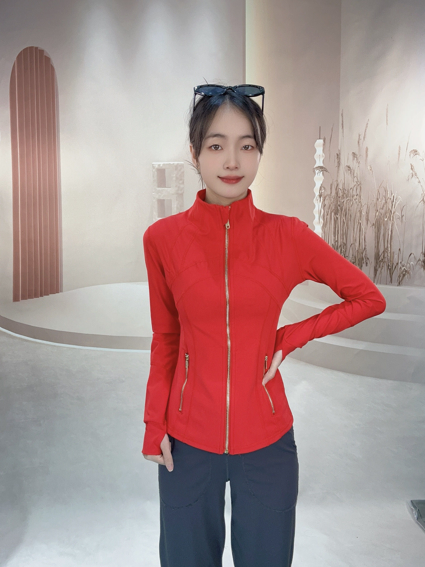 Red gold long jacket