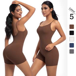 European and American Cross-border New Naked Yoga Sling Suit Dance Running Fitness Sports Suit Tight Yoga Suit