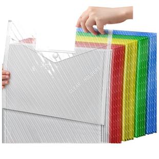 A4 File Bag Transparent Plastic File Thickened Large Capacity File Folder Data Bag Multi-Layer Test Paper Storage for Students