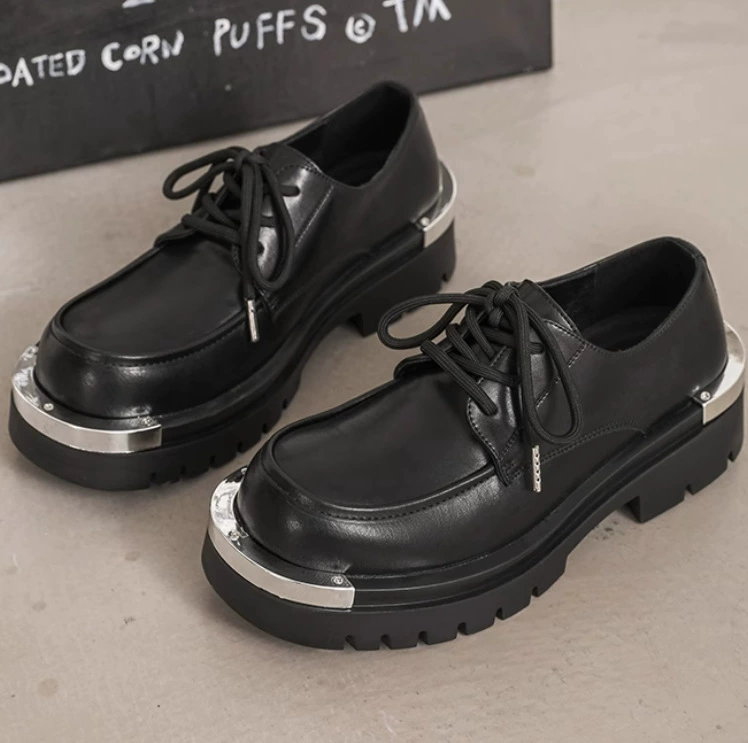 2025 новая мужская обувь прилив бренд высокого уровня с большой головой кожаные туфли весной и осенью низкие ботинки Мартин нишевые ботинки дерби туфли с толстой подошвой