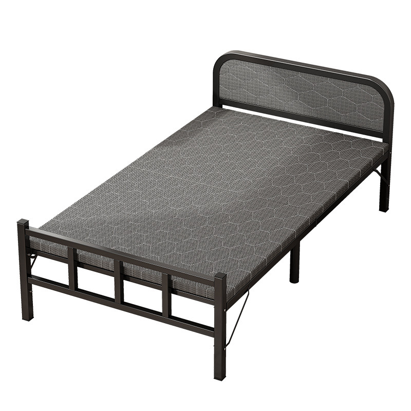 Cama plegable Cama supletoria multifuncional para el hogar individual Cama pequeña para el almuerzo de 1,2 m Cama de hierro dura para adultos