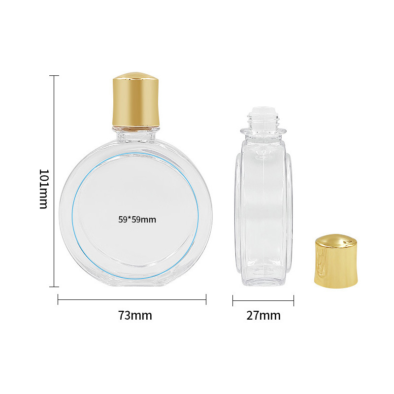 10ml扁圆滚珠玻璃瓶 香水按压分装瓶细雾喷瓶 小样旅行便携空瓶子