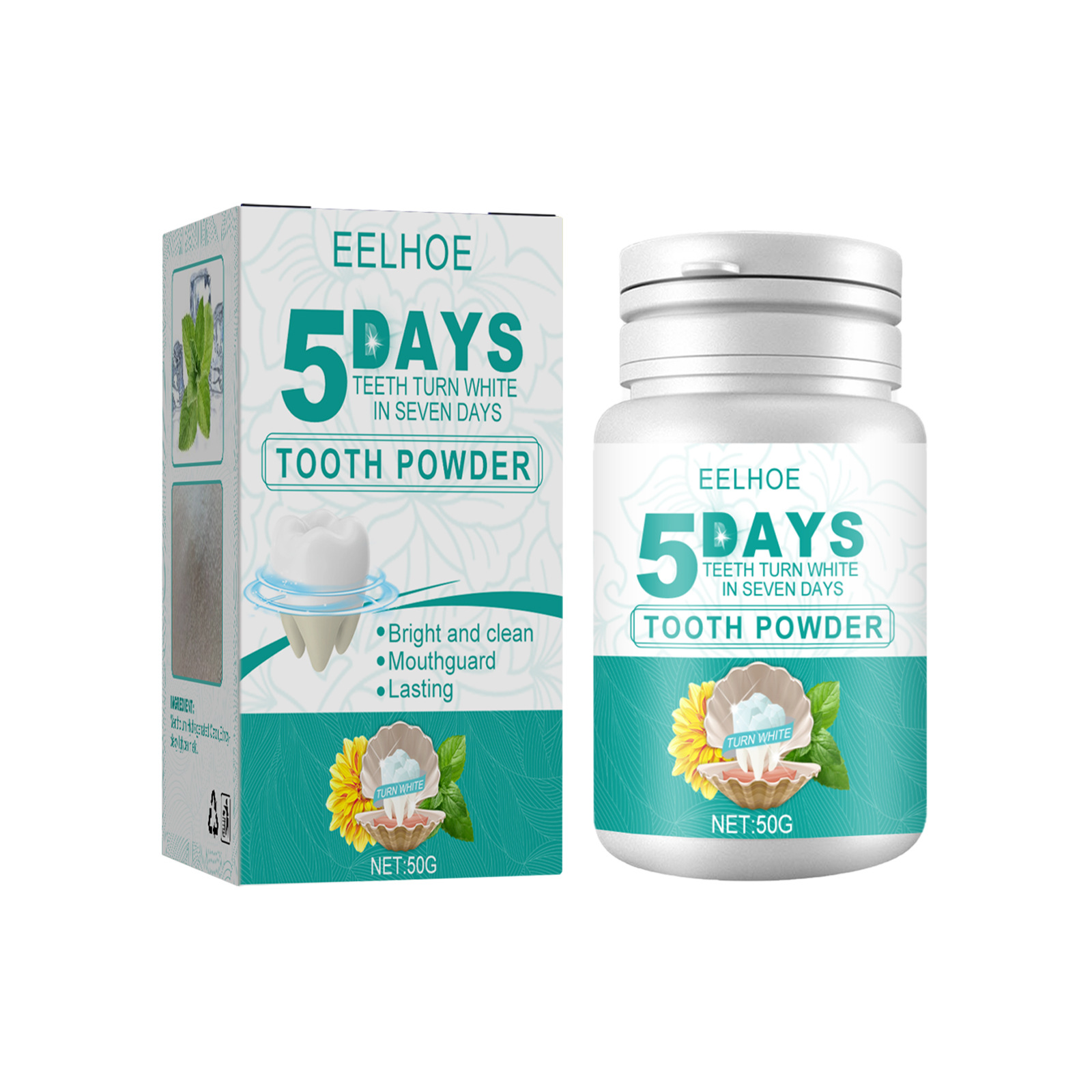 EELHOE 5-Day Whitening Tooth Powder Whitening, Cleaning Teeth Smokeing Stains, Removing Dirt, Refreshing Oral Plaque Cleansing Powder_voghion.com