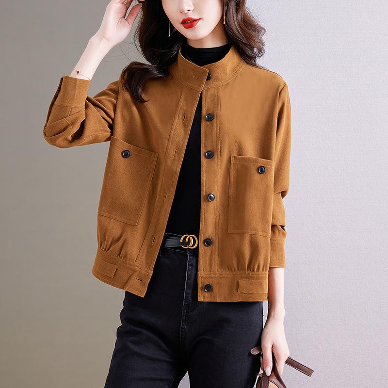 Real Shot of Short Chanel-Style Jacket, Spring and Autumn 2025 New Women's Fashion, Petite Workwear Stand Collar Casual Jacket Top