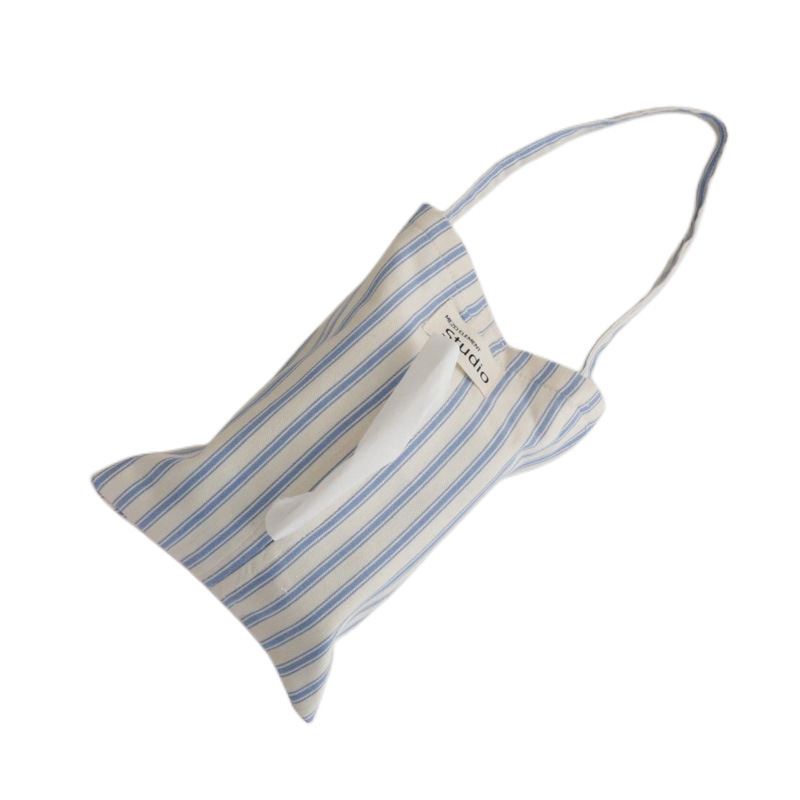 Misang elements Tissue box household solid color striped tissue bag literary ins hanging paper cover bedroom paper bag