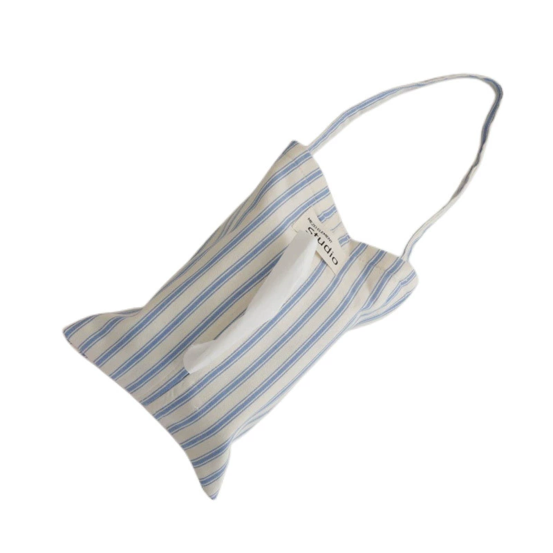 Misang elements Tissue box household solid color striped tissue bag literary ins hanging paper cover bedroom paper bag