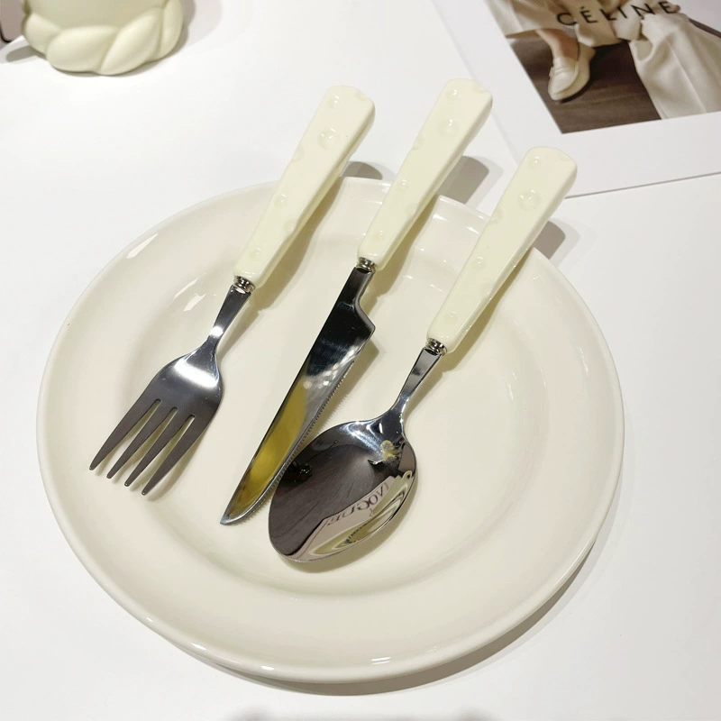 High quality ceramic handle, set, dessert spoon stainless steel, fork