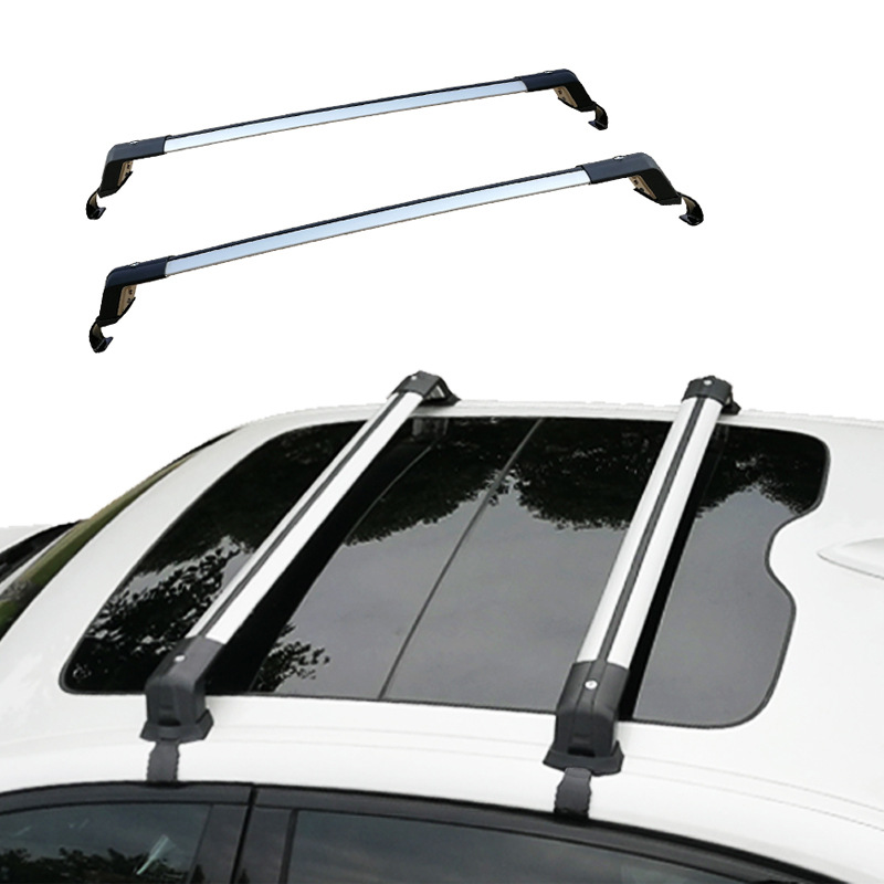 Universal Universal Car Roof Rack Sedan Luggage Rack Hook Cross Bar Luggage Carrier (Roof rack) - silver-black-2-piecesset