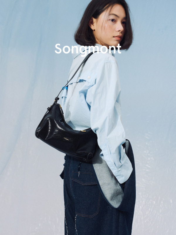 Songmont山下有松循迹系列浅行hobo包植鞣牛皮通勤腋下包饺子包女|undefined