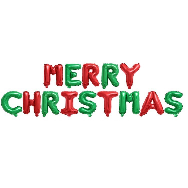 圣诞万圣新年英文字母自选气球装饰公司商场学校活动布置铝膜气球