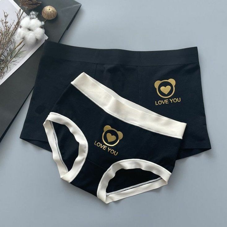 Couple's summer pure cotton men's and women's cute men's simple light luxury pure cotton couple's underwear summer thin