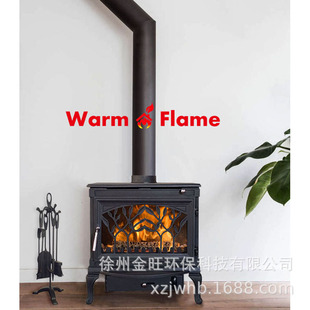 Factory Direct Supply Olive Branch Three-Sided Glass Fireplace Cast Iron Real Fire Household Wood-Burning Heating Stove European-Style Fireplace