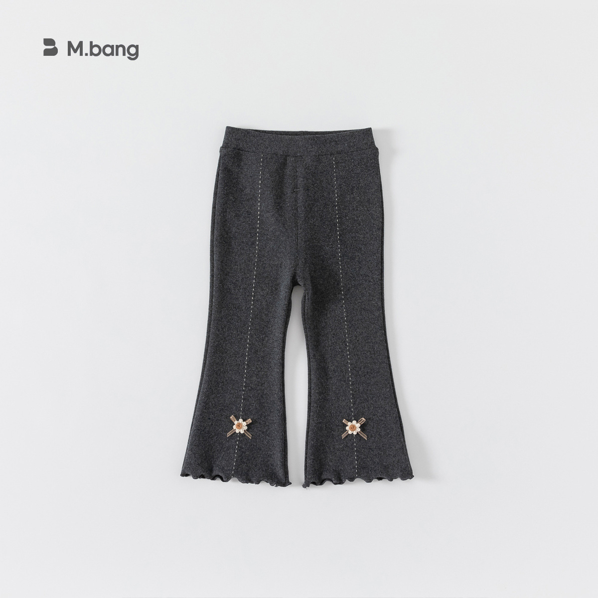 Youbao ropa para niños niña versión coreana de las polainas de las niñas de punto elástico primavera y otoño pantalones para niños pantalones acampanados QK22085