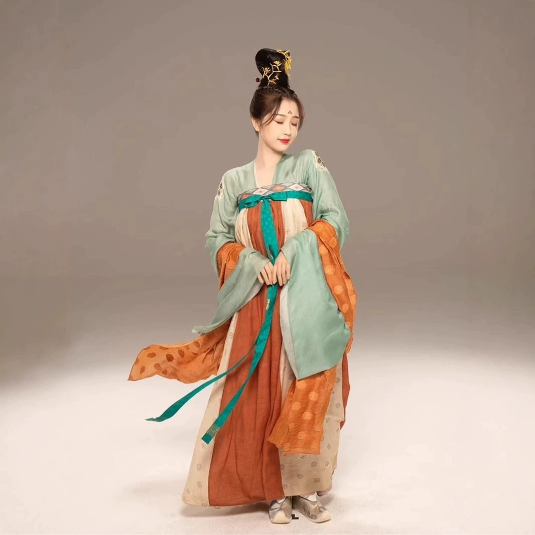 Canglan Jue Hanfu Han и Tang Light Textile Оригинальная женская юбка Hanfu длиной до груди Ru в древнем стиле Студенческая юбка Сказочный наряд Комплект в древнем стиле.