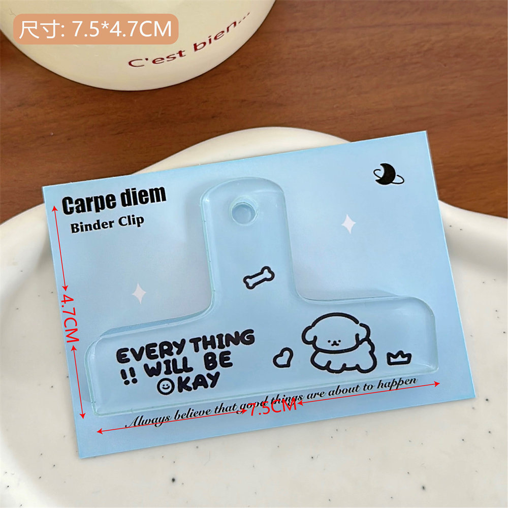 Alta apariencia transparente jalea carpeta estudiante prueba clip de papel acrílico claro larga cola clip de hielo transparente almacenamiento clip al por mayor