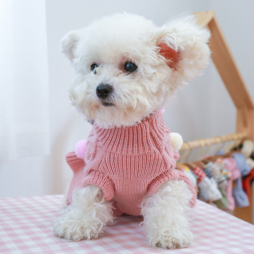 Pet clothes for small dogs and cats, winter and autumn sweaters, thick and warm, for Teddy, Bichon, Maltese, and Bull Terrier.