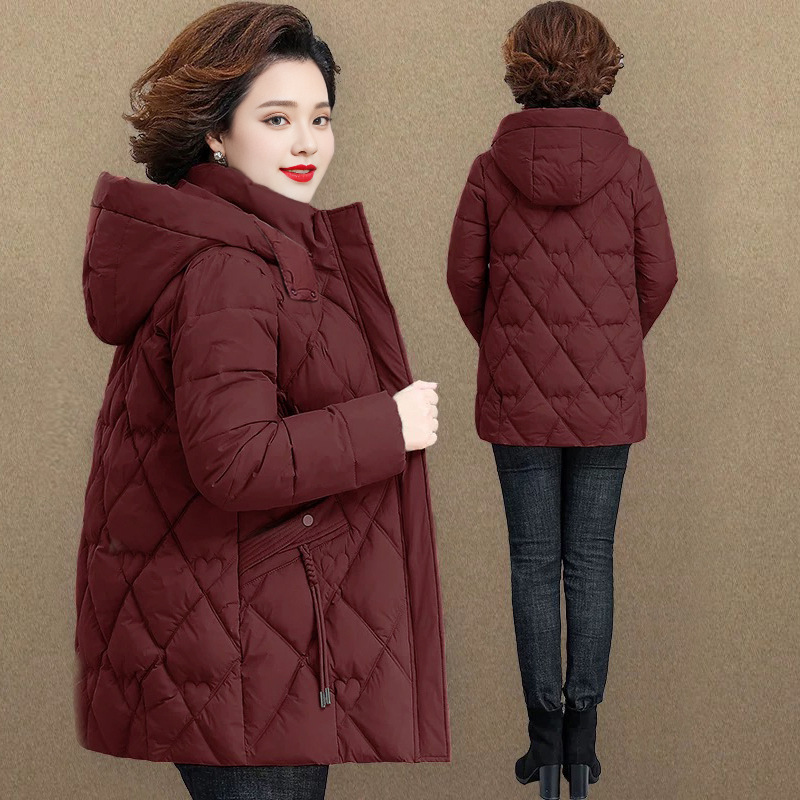 妈妈冬装棉服女中长款2025新款中老年棉衣秋冬季保暖棉袄外套|undefined