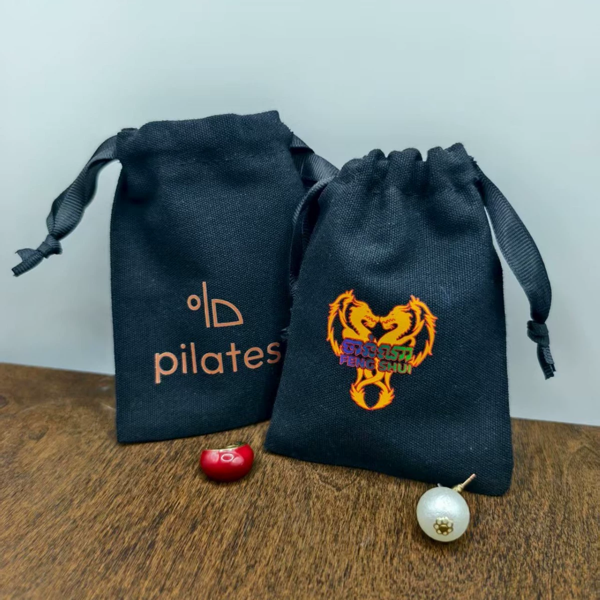 Black cloth bag, jewelry storage bag, accessory, pack, Birthday gift, drawstring