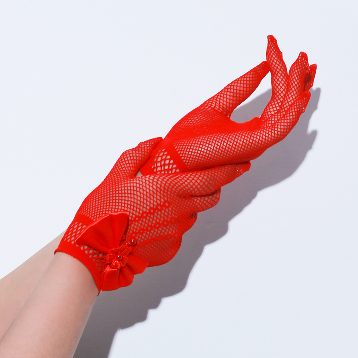 Lace fish net gloves Nightclub sexy mesh short gloves Bridal wedding gloves Summer new sunscreen gloves