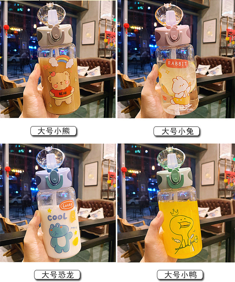 Cute Cartoon Rabbit Glass Straw Cup display picture 2