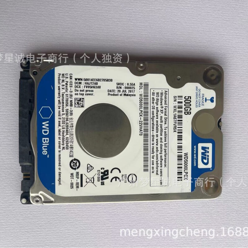 Factory Wholesale Notebook Mechanical Hard Drive Western DiGital WD 2.5inch Hard Drive 500G Hard Drive