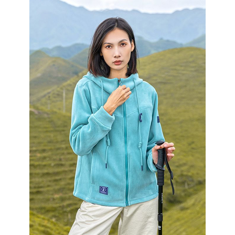 Gran marca australiana chaqueta de terciopelo hombre y mujer al aire libre infrarrojo lejano calentamiento calentamiento de terciopelo agitado grueso con capuchón chaqueta de terciopelo image 4
