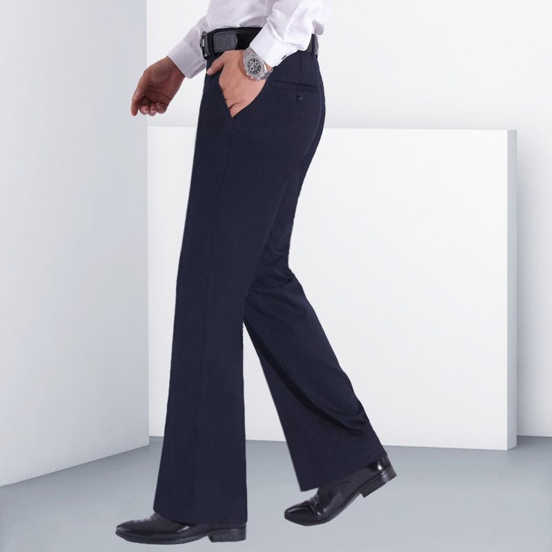 High-end Stretch Flared Pants for Men, Straight-leg Loose Wide-leg Pants, Fashionable Slightly Flared Big-leg Business Non-iron Trousers