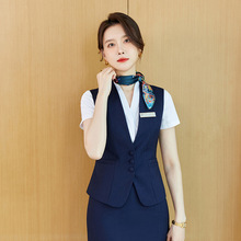 夏季短袖职业装女裙套装新款银行酒店前台服务员工作服服务员空姐