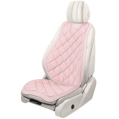 Wool pad — Plush Fabric Seat Pad Car - universal-dd-rhombus-fluffy-feather-rhombus-pink-backrest-1-piece