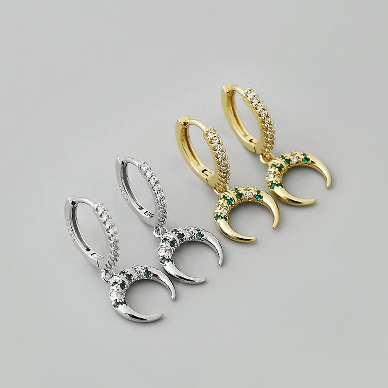Retro Horn Crescent Shape Copper Earrings Wholesale Nihaojewelrypicture2