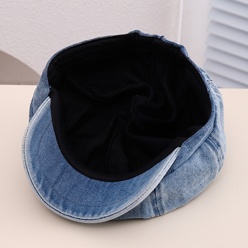 Niños vaqueros boina primavera y otoño pequeño niño tesoro lengua de pato periódico de la marea de los niños 2024 nuevo otoño otoño