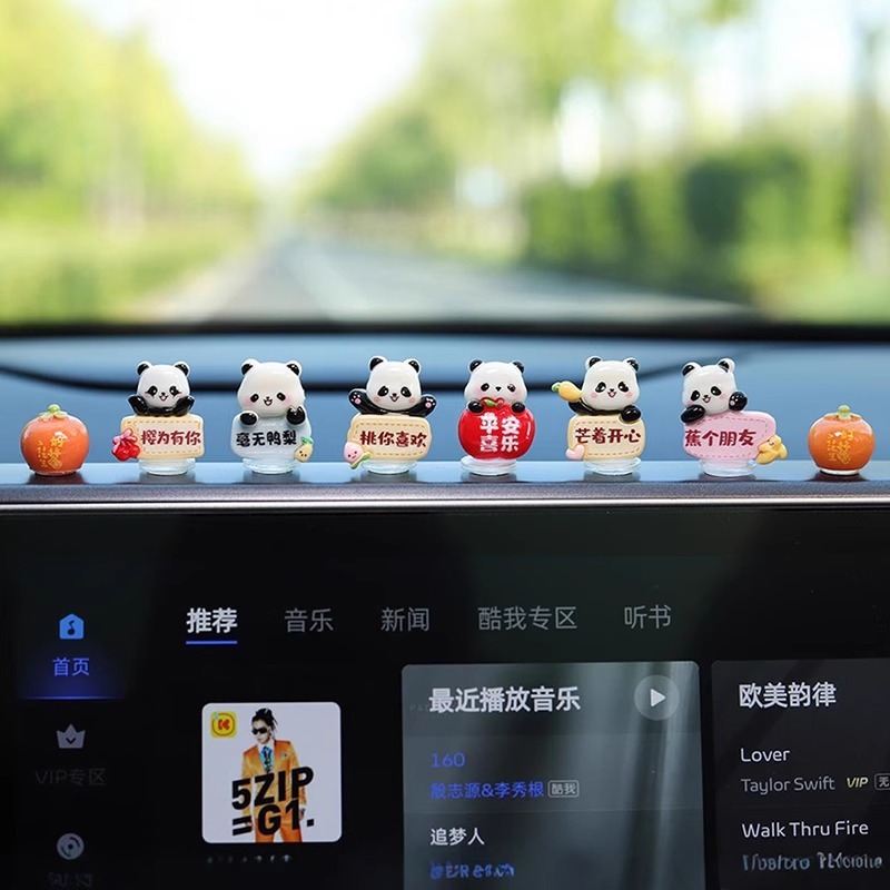 Mengzuan 2025 インターネット有名人の新しい車かわいいペットミニパンダ装飾品車の小さな新鮮な装飾用品|undefined