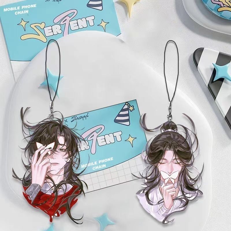 Tian Guan Ci Fu Q-Version Merchandise High-Quality Acrylic Phone Chain Student Backpack Phone Case Cartoon Decoration Pendant