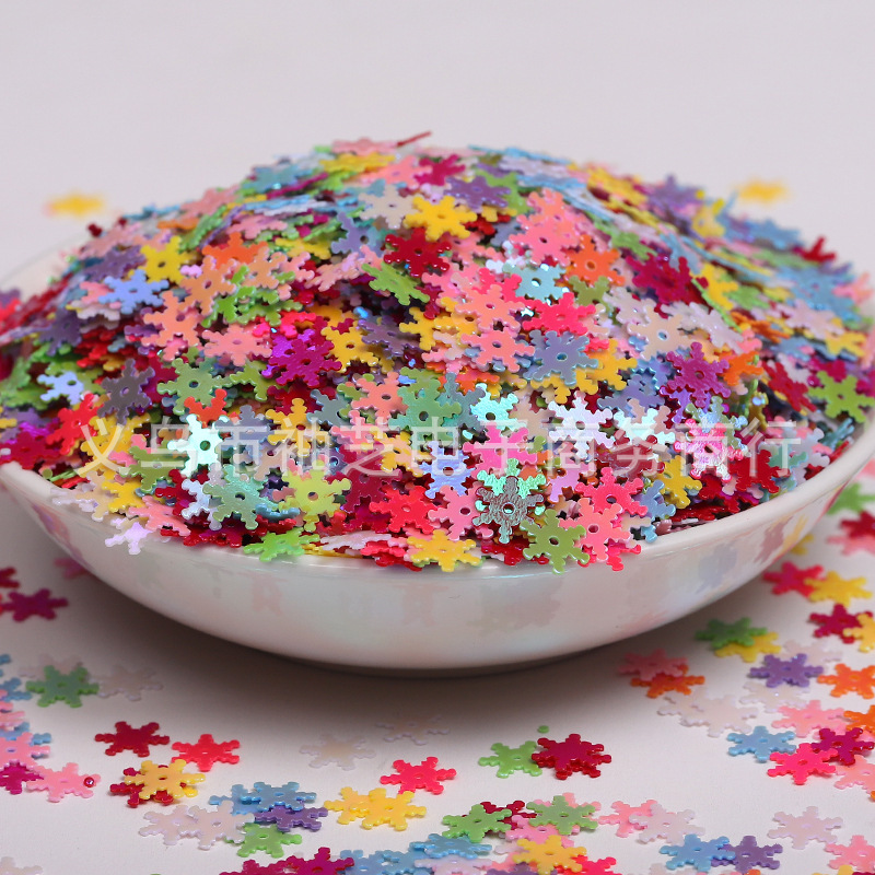 7mm snowflake sequins handmade diy accessories magic manicure slime filler snowflake beads