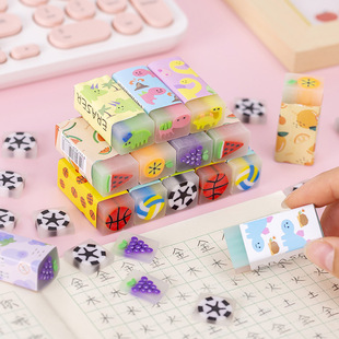 pvc sandwich strawberry watermelon dinosaur basketball Crystal student eraser student stationery eraser prizes wholesale manufacturers