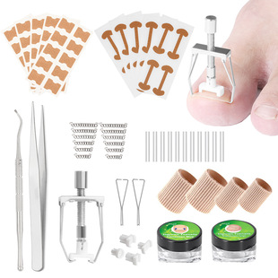 Indentation nail straightener forceps nail removal device nail nail buckle nail silk nail paste C- shaped filling pad card slot toe set 8