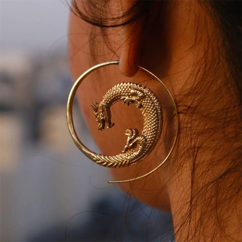 New Trendy Dragon Spirit Dragon Earrings Niche Design Simple Versatile High-End Fashion Unique Ear Jewelry Wholesale New Trendy Dragon Spirit Dragon Earrings Niche Design Simple Versatile High-End Fashion Unique Ear Jewelry Wholesale