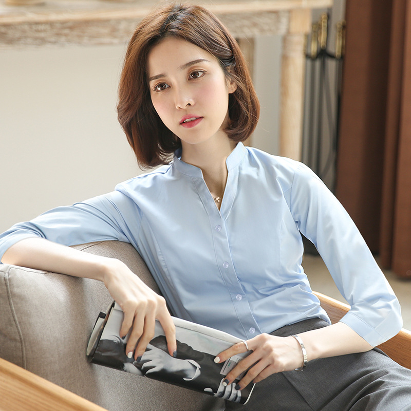 V 스탠드 칼라 블루 245