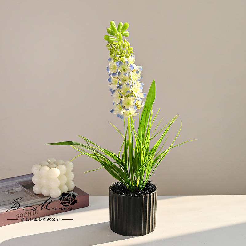 Nuevo estilo transfronterizo jacinto pequeño bonsai flor de simulación creativa decoración de estudio fotográfico para el hogar decoración planta verde artificial en maceta