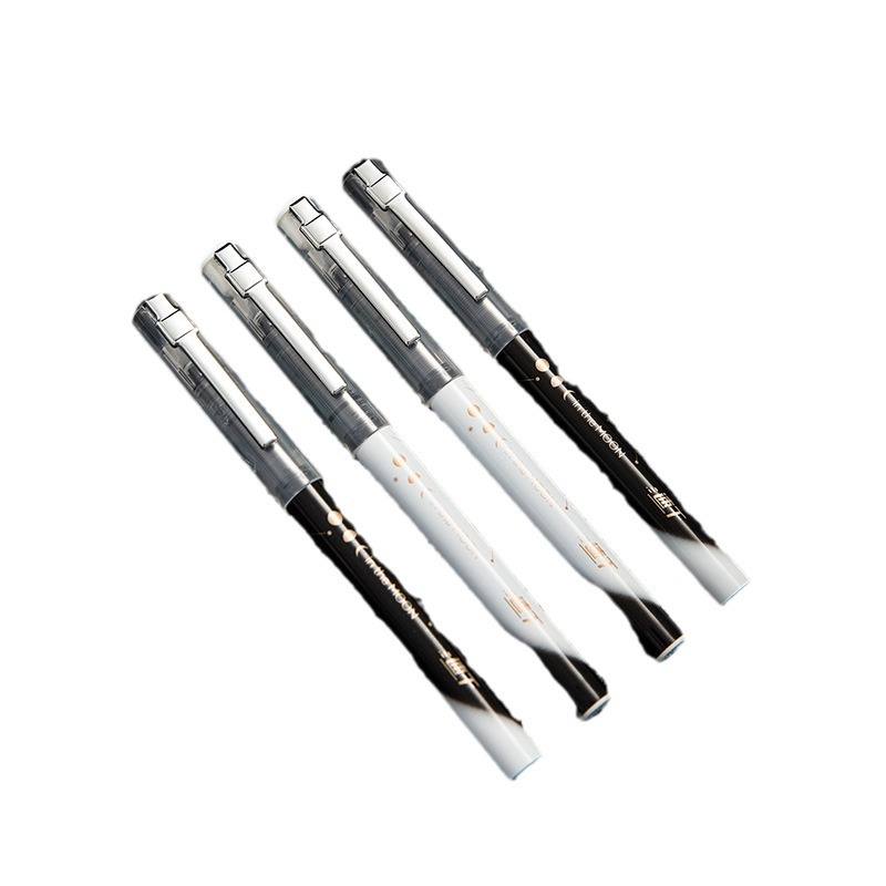 Deli S858 recta bolígrafo líquido 0,5mm negro recta pluma de gel líquido estudiante pluma de la firma a base de agua