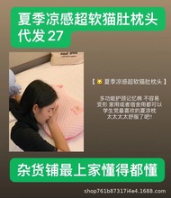 快团团 夏季凉感超软猫肚枕头慢回弹超软护颈网红冰凉冰豆豆成人