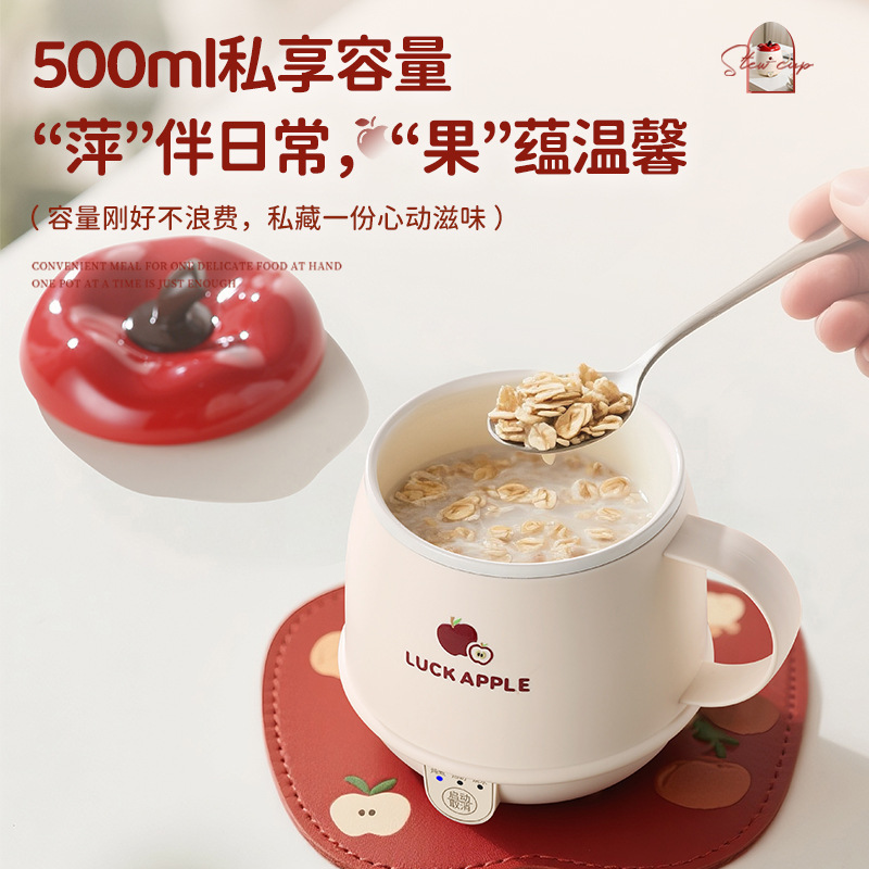 迷你电热水杯办公室一人热牛奶神器宿舍多功能智能恒温炖煮烧水杯|undefined