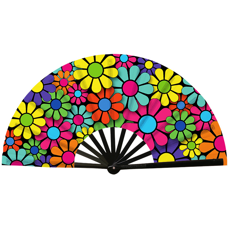 Abanico Plegable de Kung Fu de Plástico, Colorido, para Conciertos y Fiestas