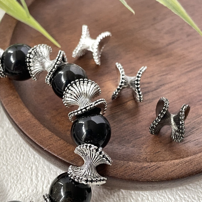 Alloy Striped Wave Skirt Lace Double-Layer Flower Hat Torpedo Bead Diy Bracelet Necklace Rope Beaded Accessories Alloy Striped Wave Skirt Lace Double-Layer Flower Hat Torpedo Bead Diy Bracelet Necklace Rope Beaded Accessories