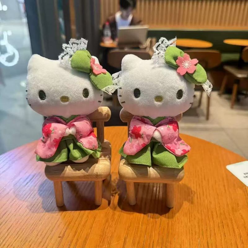 京都抹茶桜限定着物ハローキティ日本製人形ハローキティぬいぐるみバッグペンダントキーホルダー|undefined