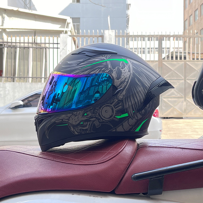 El casco completo del casco de la cola grande de la motocicleta Jiekai se puede instalar con auriculares Bluetooth